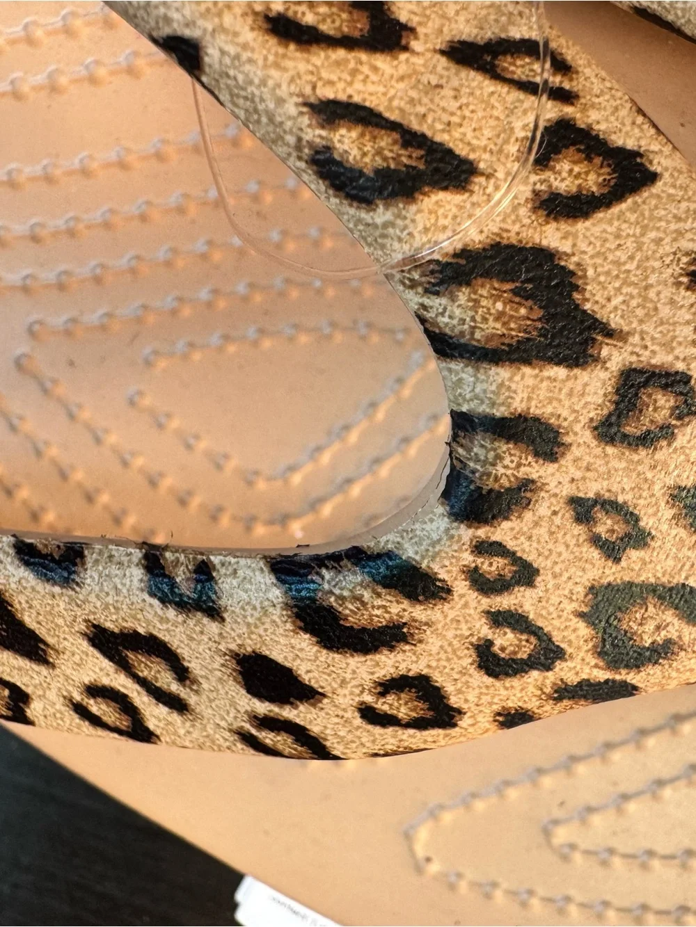 CROCS Women’s Beige Flip Sandals with Leopard-Print Straps